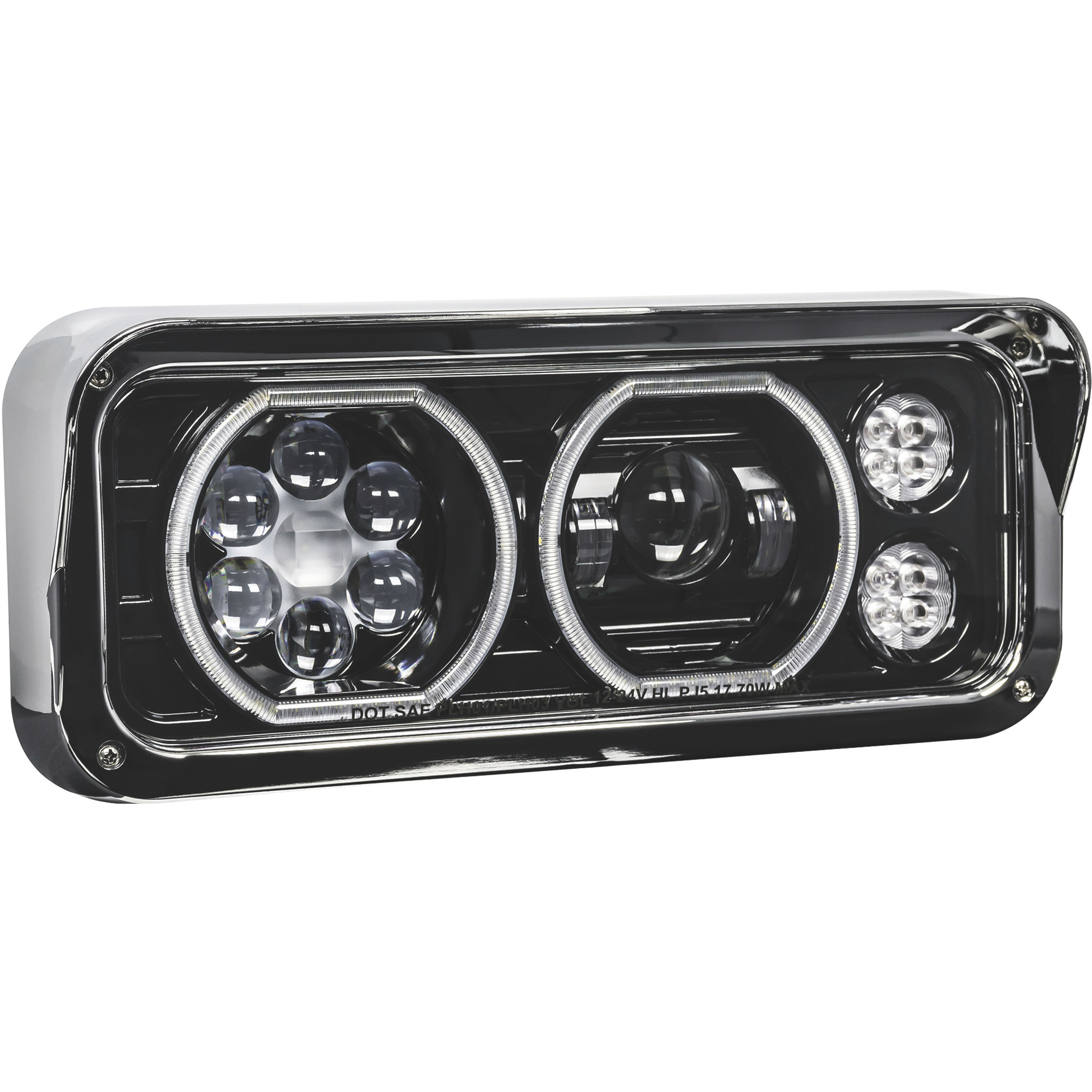 Trux Accessories 18in. x 11in. Universal Driver's Side LED Projector Semi-Truck Headlight , Model# TLED-H122